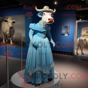 Blue Hereford Cow maskot...