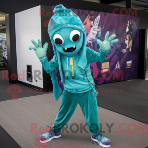 Teal Undead mascottekostuum...