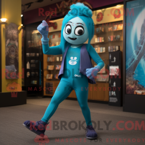 Teal Undead mascottekostuum...