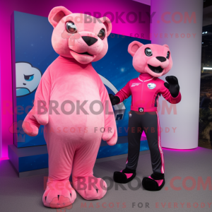 Rosa Puma Maskottchen...