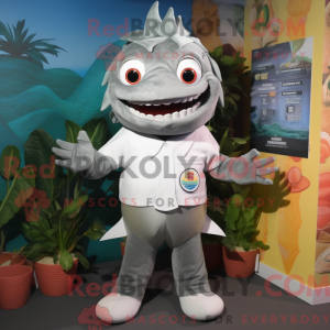 Grå Ceviche maskot kostume...