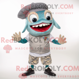 Grå Ceviche maskot kostume...