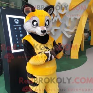 Yellow Civet mascot costume...
