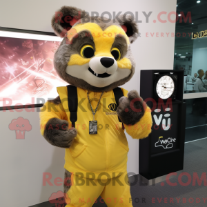 Gul Civet maskot kostume...