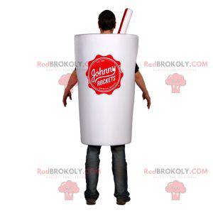 Mascot white cup with a straw. Drink costume - Redbrokoly.com