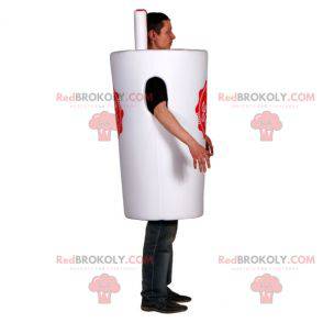 Mascot white cup with a straw. Drink costume - Redbrokoly.com