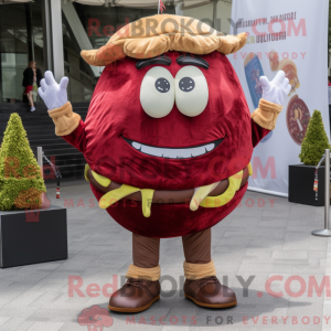 Maroon Hamburger maskot...