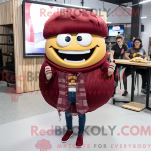 Maroon Hamburger maskot...