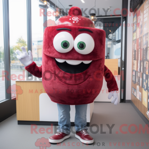 Bordowa maska Hamburger w...