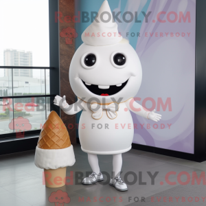 White Ice Cream Cone maskot...