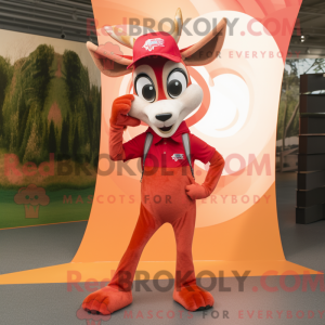 Rød Gazelle maskot kostume...