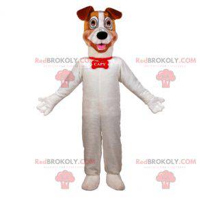 Maskot stor vit och brun hund. Hundmaskot - Redbrokoly.com