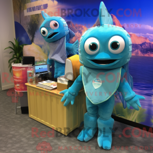 Disfraz de mascota de Cyan...