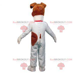 Mascot stor hvid og brun hund. Hundemaskot - Redbrokoly.com