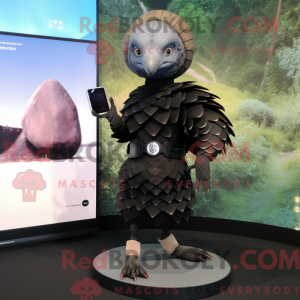 Sort Pangolin maskot...