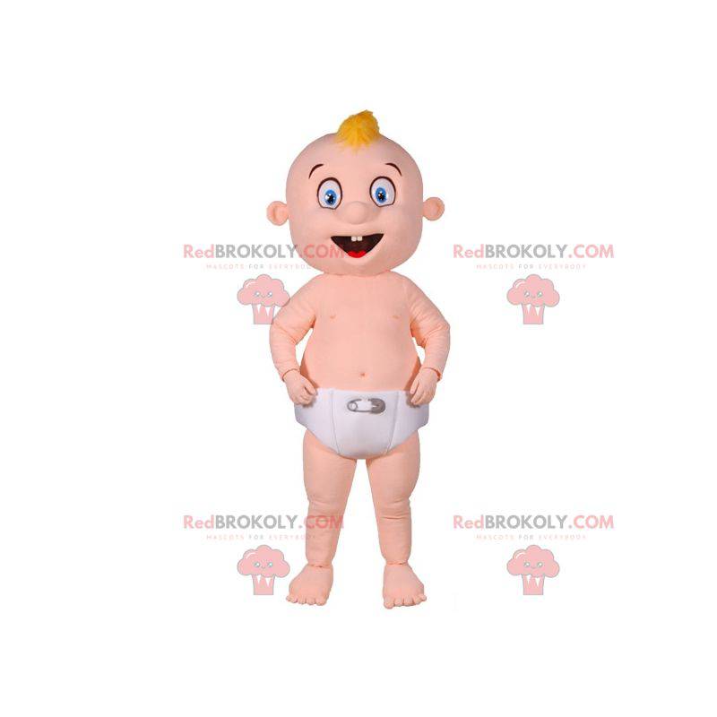 Mascote bebê gigante com uma fralda - Redbrokoly.com