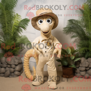 Beige Seahorse maskot drakt...