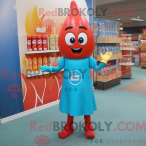 Turquoise fles ketchup...