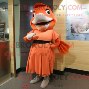 Zalm mascotte kostuum...
