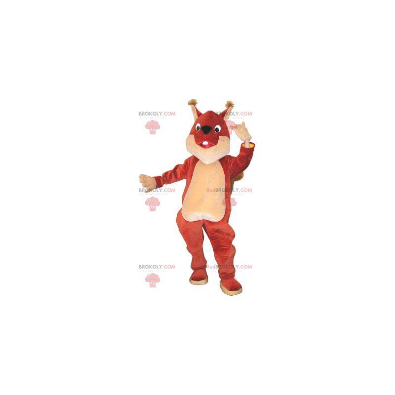 Mascote esquilo marrom e bege muito fofo - Redbrokoly.com