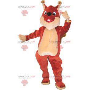 Mascotte d'écureuil marron et beige très mignon - Redbrokoly.com