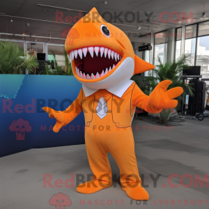 Orange Shark Maskottchen...