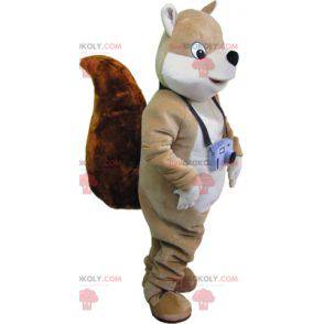 Mascote esquilo bege e branco muito realista - Redbrokoly.com