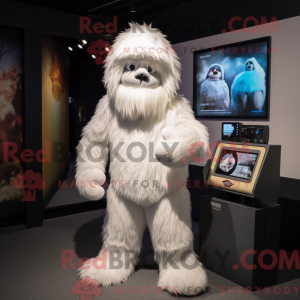 Wit Yeti-mascottekostuum...