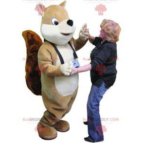 Mascote esquilo bege e branco muito realista - Redbrokoly.com