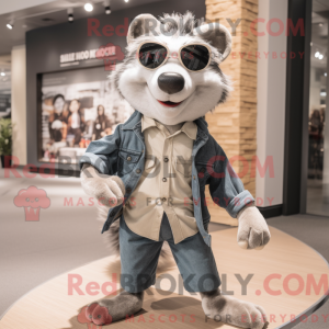 Gray Badger mascot costume...