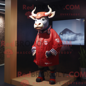 Zebu-maskotdraktfigur kledd...