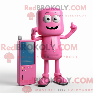 Rosa TV-maskotdraktfigur...