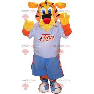 Mascota de tigre de baloncesto. Mascota tigre de deportes -
