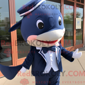 Navy Whale maskot kostume...