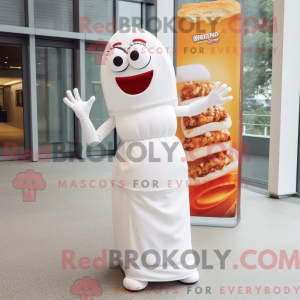 Witte Currywurst mascotte...