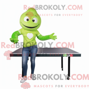 Limegrønt bordtennisbord...