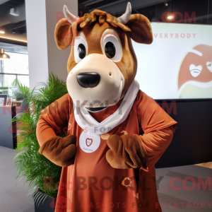Rust Jersey Cow maskot...