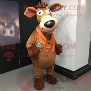 Rust Jersey Cow maskot...