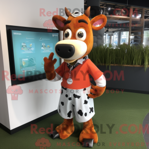 Rust Jersey Cow maskot...