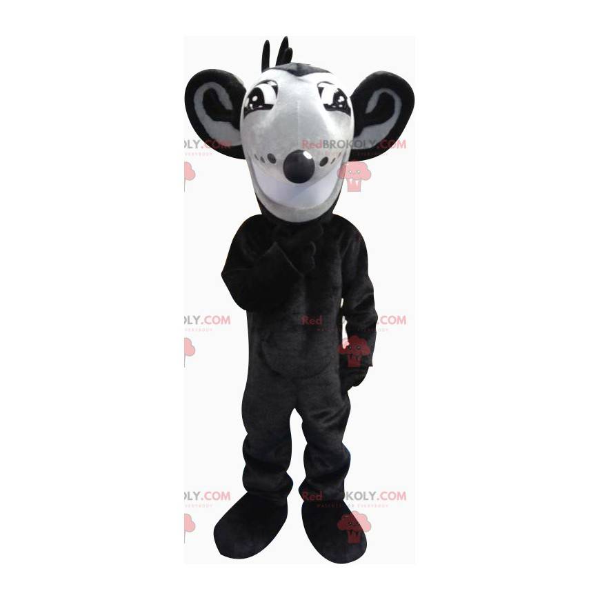 Maskottchen hübsche schwarz-graue Maus - Redbrokoly.com