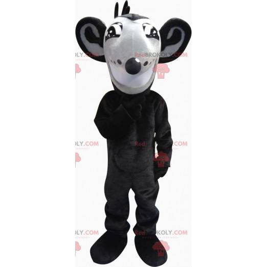 Maskot docela černá a šedá myš - Redbrokoly.com