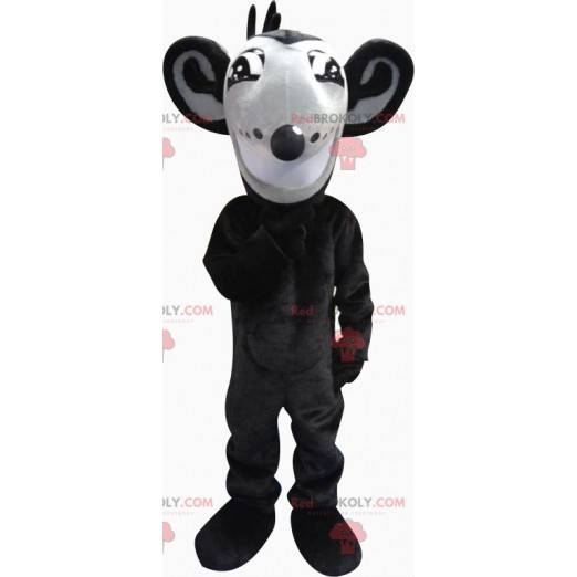 Maskot ganska svart och grå mus - Redbrokoly.com