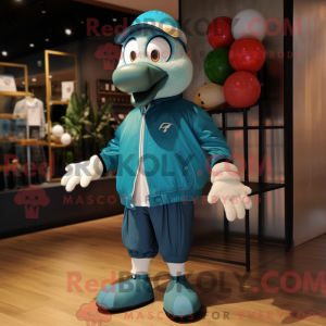 Teal Juggle-mascottekostuum...