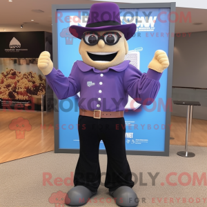 Personaggio mascotte viola...