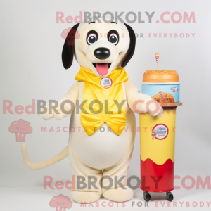 Cream Hot Dog mascot...