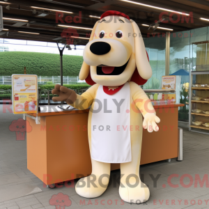 Cream Hot Dog maskot...