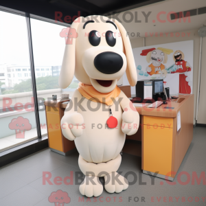 Cream Hot Dog maskot...