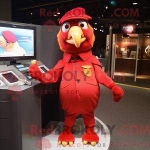 Rød papegøje maskot kostume...