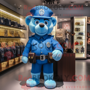 Blue Police Officer mascot...
