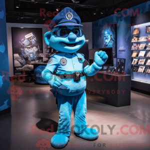 Blue Police Officer mascot...